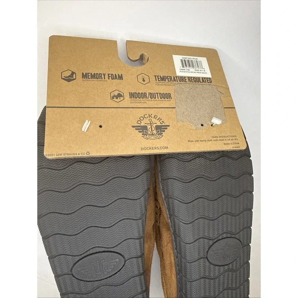 Dockers Dark Tan Memory Foam Men's Size 7-8‎ Slippers
